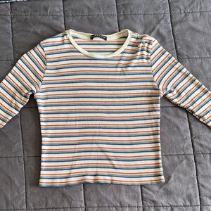 Brandy Melville Multicolor Striped Long Sleeve Tee